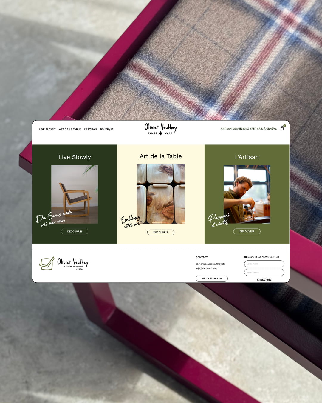 Site internet vitrine Olivier Veuthey — artisan menuisier Genève