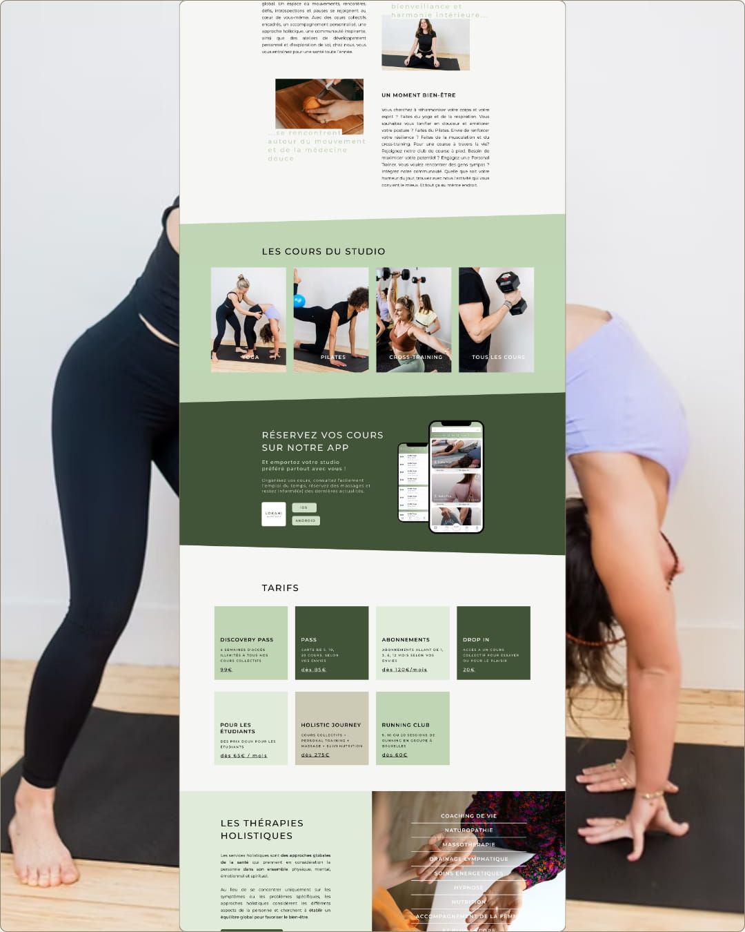 Site internet LOKAHI — studio de yoga Bruxelles