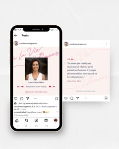 Templates réseaux sociaux À la vie à l’amour — promotion podcast